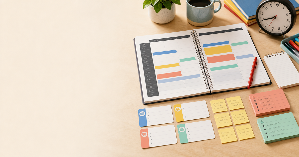Structured lesson plan with classroom materials