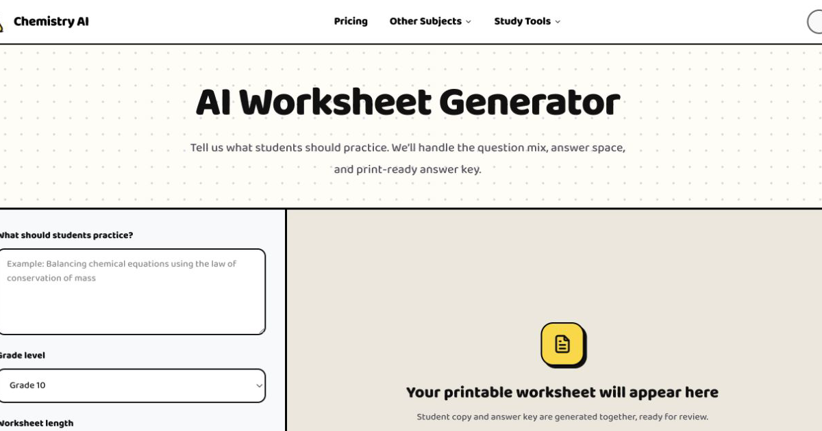 Printable worksheet and answer key preview