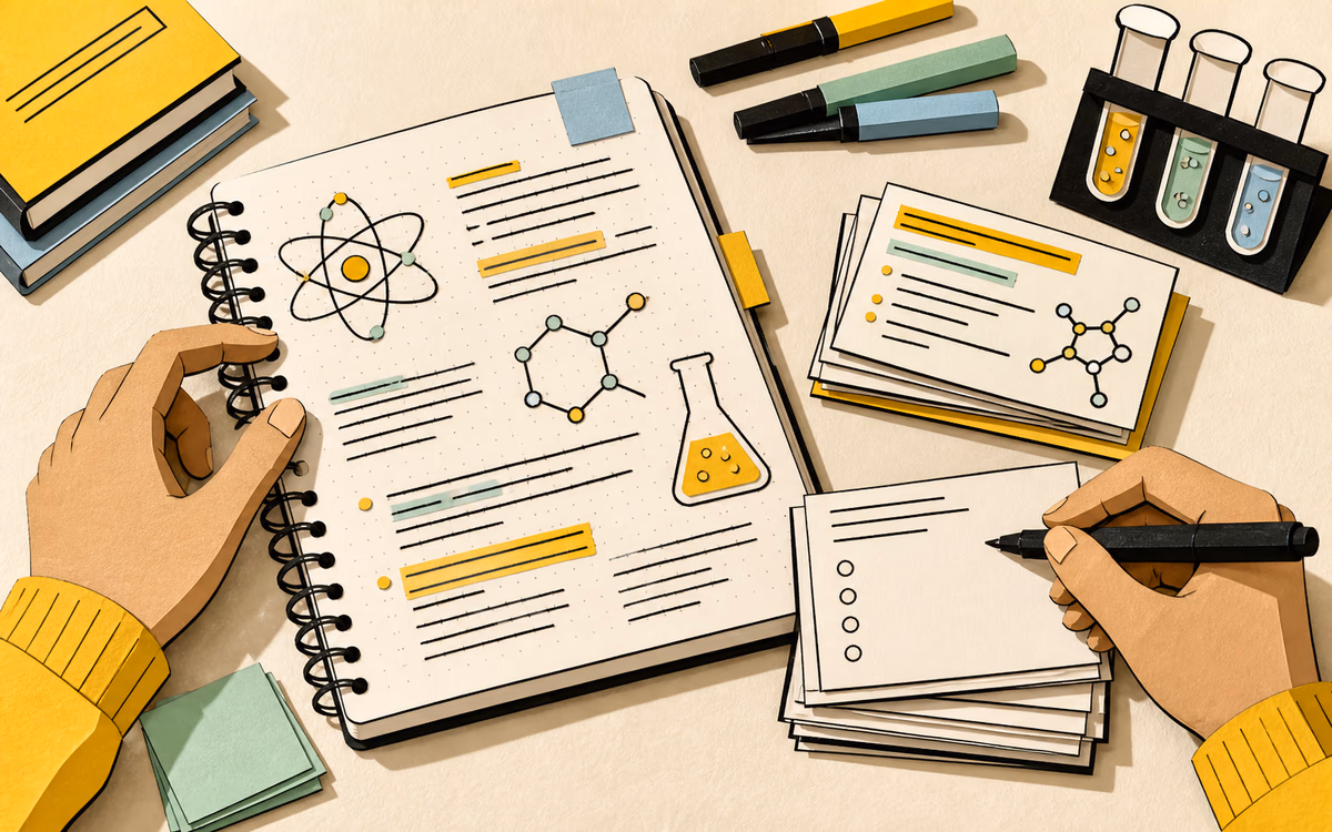 Class notes organized into a focused set of quiz cards